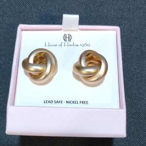 House of Harlow 1960 Gold and Silver Knot Earrings